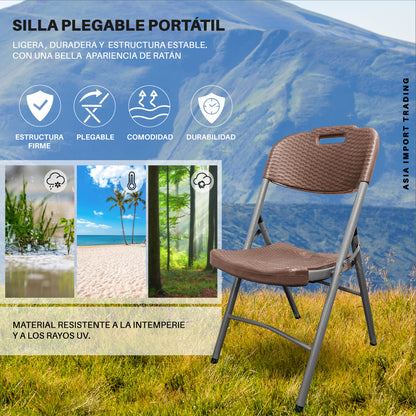 Silla Plegable terraza estilo Rattan