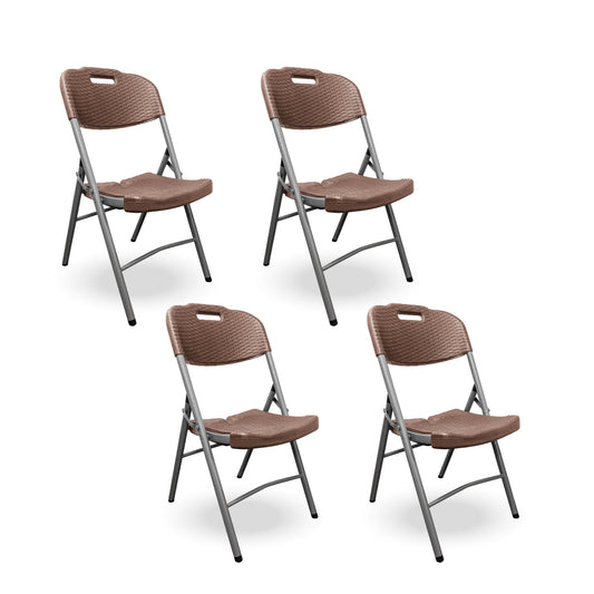 Pack 4 Sillas Plegables estilo Rattan