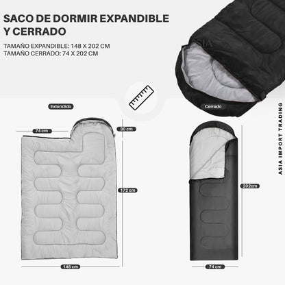 Saco de Dormir Extendible color Negro