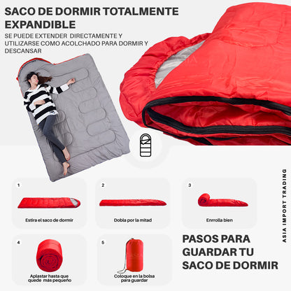 Saco de Dormir Extendible color Rojo