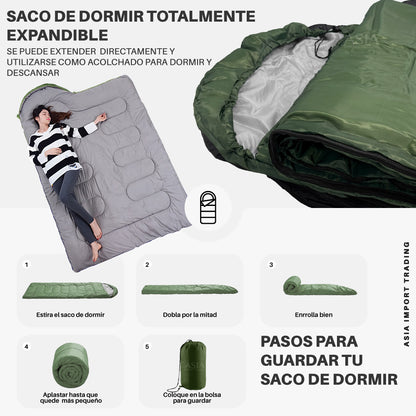 Saco de Dormir Extendible color Verde