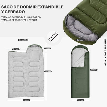 Saco de Dormir Extendible color Verde