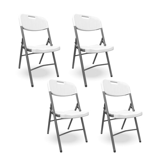 Pack 4 Sillas Blancas Plegables respaldo Liso