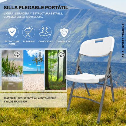 Silla Blanca Plegable respaldo Liso