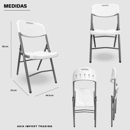 Silla Blanca Plegable respaldo Liso