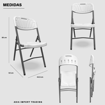 Pack 4 Sillas Blancas Plegables