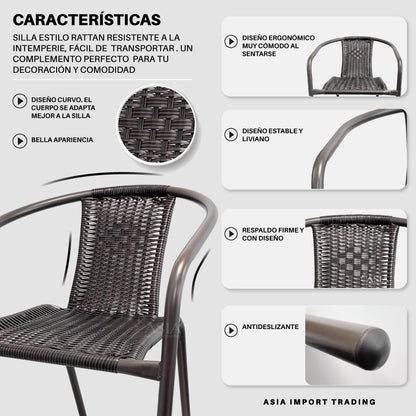 Silla de Terraza estilo Rattan