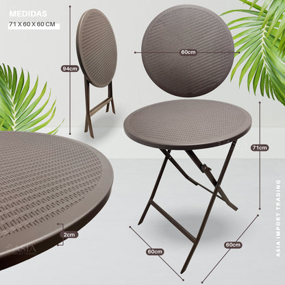 Mesa Plegable Redonda Café