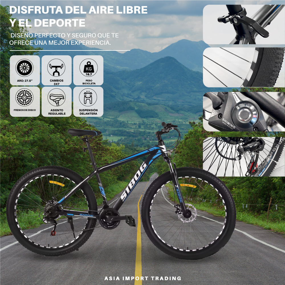 Bicicleta Mountain Bike Aro 27 5 Azul Asiaimportchile