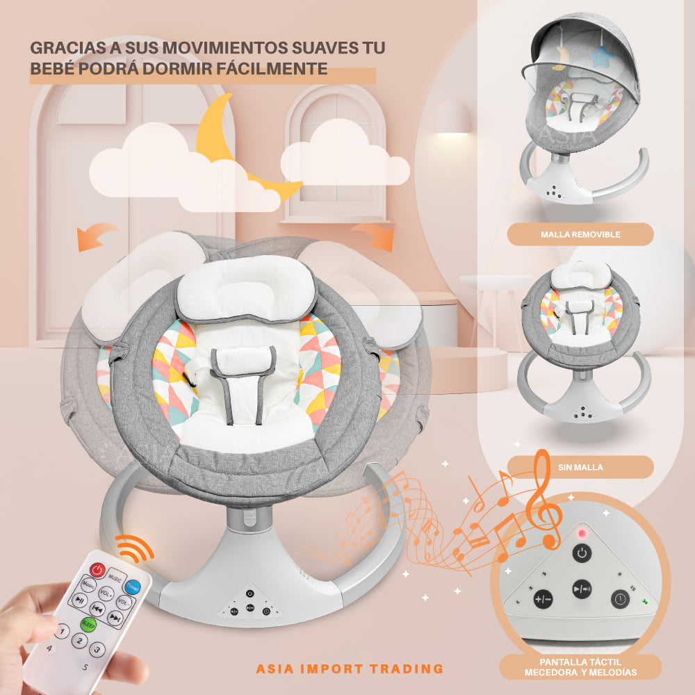 Silla Mecedora Automática color Gris