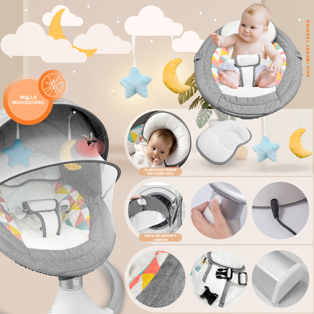 Silla Mecedora Automática color Gris