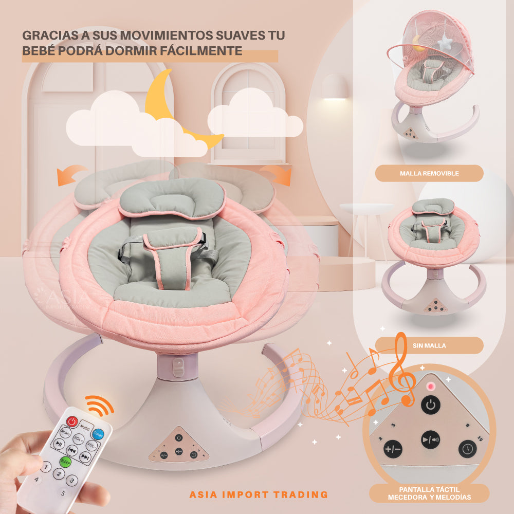 Silla Mecedora Automática color Rosado