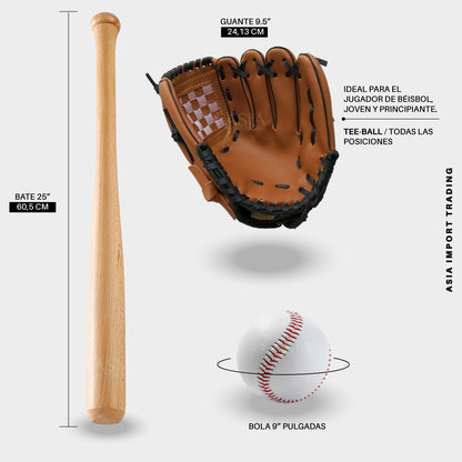 Set de Baseball Bate Madera