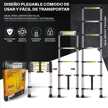 Escalera Retractil Telescopica 2.0 mt