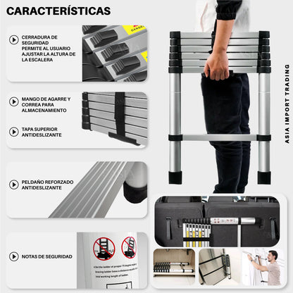 Escalera Retractil Telescopica 2.0 mt