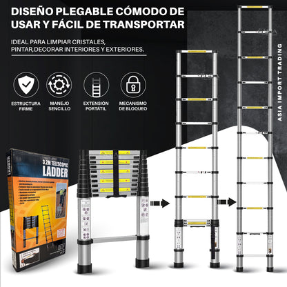 Escalera Retractil Telescopica 3.2 mt