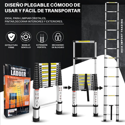Escalera Retractil Telescopica 3.8 mt