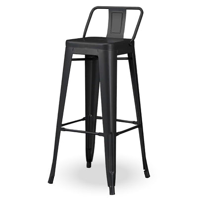 Silla de Bar Negra con respaldo