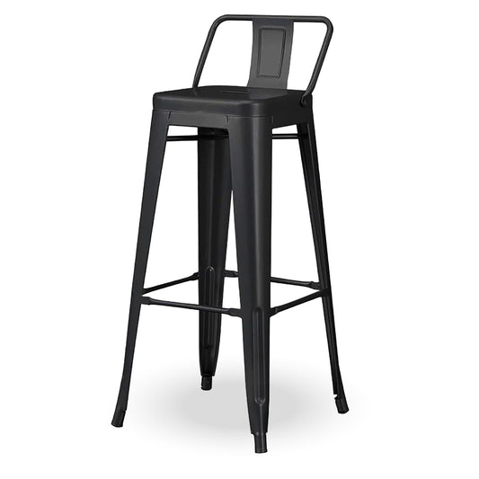 Silla de Bar Negra con respaldo