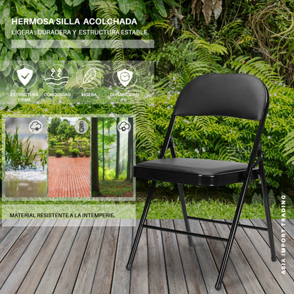 Silla Plegable Negra Acolchada
