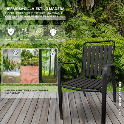 Silla de Terraza estilo Madera Negra